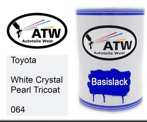 Toyota, White Crystal Pearl Tricoat, 064: 500ml Lackdose, von ATW Autoteile West.